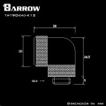 Barrow G1/4 Male Rotary to 90 Degree, 14mm Hard Tube Compression Fitting - White