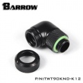 Barrow G1/4 Male Rotary to 90 Degree, 14mm Hard Tube Compression Fitting - Black