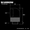 Barrow G1/4 Male Rotary to 90 Degree Female Angle - Shiny Silver (4 Pack)