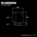 Barrow G1/4 Male to 90 Degree Female Angle - Shiny Silver