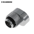Barrow G1/4 Male to G1/4 Offset Female 360 Degree Rotary Adapter - Shiny Silver