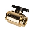Barrow G1/4 Mini Ball Valve, Black Handle - Gold