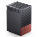 Jonsbo T6 PC Case, Mini-Tower, Mini-ITX, Tempered Glass, Wood - Black