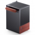 Jonsbo T6 PC Case, Mini-Tower, Mini-ITX, Tempered Glass, Wood - Black