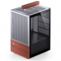 Jonsbo T6 PC Case, Mini-Tower, Mini-ITX, Tempered Glass, Wood - Silver
