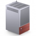 Jonsbo T6 PC Case, Mini-Tower, Mini-ITX, Tempered Glass, Wood - Silver