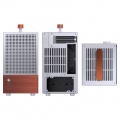 Jonsbo T6 PC Case, Mini-Tower, Mini-ITX, Tempered Glass, Wood - Silver