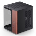 Jonsbo TK-0 PC Case, Mini-Tower, Mini-ITX, Tempered Glass, Wood - Black