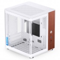 Jonsbo TK-0 PC Case, Mini-Tower, Mini-ITX, Tempered Glass, Wood - White