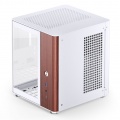 Jonsbo TK-0 PC Case, Mini-Tower, Mini-ITX, Tempered Glass, Wood - White