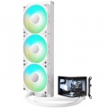 TRYX PANORAMA 360mm AIO Liquid Cooler, ARGB, 3D-AMOLED Display - White