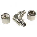 10/8mm L Hose Connector - Knurled - Silver Nickel