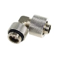 13/10mm (10x1.5mm) Compression Fitting 90- Rotary G1/4 - Knurled Silver Nickel