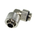 13/10mm (10x1.5mm) Compression Fitting 90- Rotary G1/4 - Knurled Silver Nickel