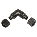 13/10mm (10x1.5mm) L Hose Connector Compact - Black Nickel