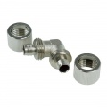 16/10mm L Compact Compression Fitting - Silver Nickel