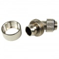 19/13mm Compression Fitting 45- Rotary G1/4 - Knurled - Silver Nickel