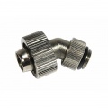 19/13mm Compression fitting 45- Rotary G1/4 - Knurled - Silver Nickel