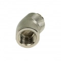 Angled 30- Adaptor G1/4 To G1/4 Inner Thread - Round - Rotary - Silver Nickel Plated