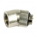 Angled 30- Adaptor G1/4 To G1/4 Inner Thread - Round - Rotary - Silver Nickel Plated