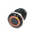 Phobya push-button vandalism-proof / bell push 19mm Aluminum black, orange ring lighting 6pin