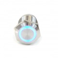 Push-Button 19mm Stainless Steel, Blue Lighting, With Screw-On Contacts 6pin