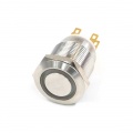 Push-Button 19mm Stainless Steel, Orange Ring Lighting 6pin