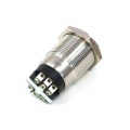 Push-Button 19mm Stainless Steel, White Lighting, With Screw-On Contacts 6pin