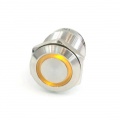 Push-Button 19mm Stainless Steel, Yellow Ring Lighting 6pin
