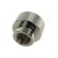 Reducing Socket G1/2 To G1/4 Inner Thread - Knurled - Silver Nickel Plated