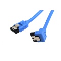 SATA round cable, blue, one side angled 90-, with latches, 0.5m