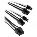 Corsair Premium Sleeved PCIe dual cable, dual pack - white / black