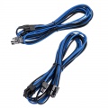 Corsair Premium Sleeved PCIe single cable, double pack - blue / black