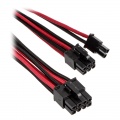 Corsair Premium Sleeved PCIe single cable, double pack - red / black