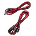 Corsair Premium Sleeved PCIe single cable, double pack - red / black