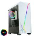 CiT C6063 White with RGB Strip 1 x LED Fan and Side Window