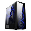CiT Blaze Gaming Chassis 6 x Single Ring Fan Blue Tempered Glass
