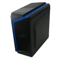 CiT F3 Black Micro-ATX Case With 12cm Blue LED Fan and Blue Stripe
