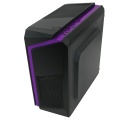 CiT F3 Black Micro-ATX Case With 12cm Purple LED Fan and Purple Stripe