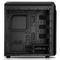 CiT F3 Black Micro-ATX Case With 12cm Red LED Fan and Red Stripe