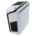 CiT F3 White Micro-ATX Case With 12cm Blue LED Fan and Black Stripe