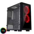 CiT Halo Mid-Tower RGB Gaming Case With 3 x Halo Single-Ring RGB LED Fans