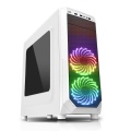 CIT Prism White RGB Case With 2 x RGB Front Fans 1 x USB 3.0 and Side Window