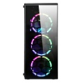 CiT Raider Mid-Tower Gaming Case 4 x Halo Spectrum RGB Fans Tempered Glass Front and Side MB SYNC