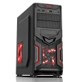 CiT Red Devil Mesh Gaming Case Black/Red Interior USB3 12cm Red LED Toolless