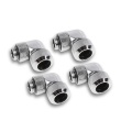 Alphacool Eiszapfen 13mm HardTube compression fitting 90° rotatable G1/4 for Acryl/Brass tubes - 4pcs Set Chrome