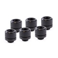 Alphacool Eiszapfen 14mm HardTube compression fitting G1/4 - knurled - deep black sixpack