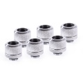 Alphacool Eiszapfen 14mm HardTube compression fitting G1/4 - knurled - chrome sixpack