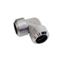 Alphacool Eiszapfen 16mm HardTube compression fitting 90- L-connector for Acryl- brass tubes (rigid or hard tubes) - knurled - chrome