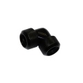 Alphacool Eiszapfen 16mm HardTube compression fitting 90° L-connector for Acryl- brass tubes (rigid or hard tubes) - knurled - deep black